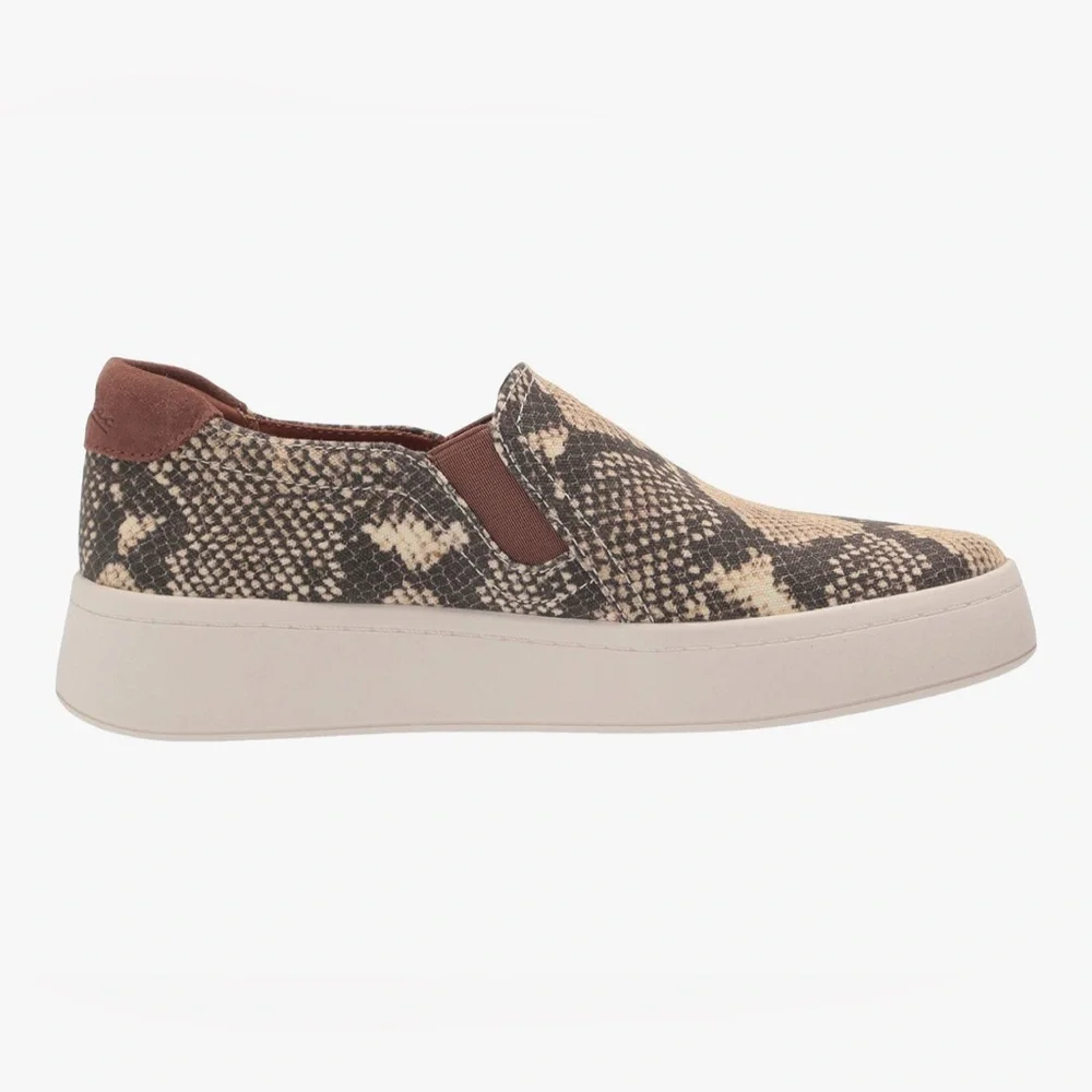Zodiac Jasmine Snake Print Slip-On Sneakers - Brown and Cream size 6.5 NWOT..